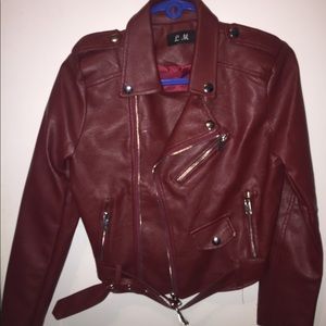 Women’s high fashion faux leather jacket